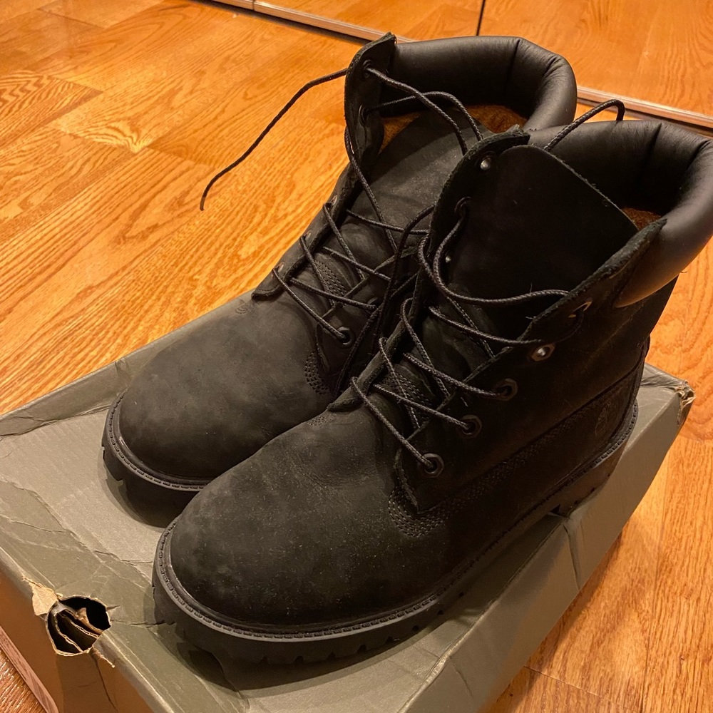 Timberland Junior 6 inch Premium Boots Black